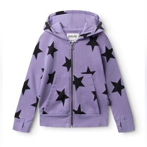 nununu Lavender Hoodie with Black Star Print